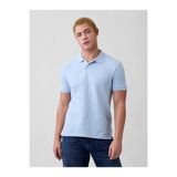 GAP Erkek Açık Mavi Logo Piqué Polo Yaka T-Shirt