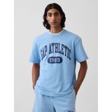 Gap Erkek Açık Mavi Relaxed Fransız Havlu Kumaş Grafik Baskılı T-Shirt - XL