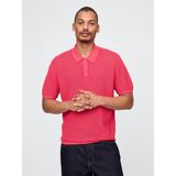 GAP Erkek Açık Pembe Dokulu Kroşe Polo T-Shirt