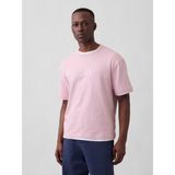 GAP Erkek Açık Pembe Heavyweight Relaxed 1969 Logo Crop T-shirt