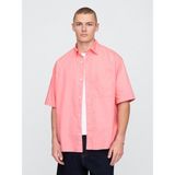 Gap Erkek Açık Pembe Organik Pamuk Oversize Poplin Gömlek