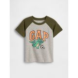 Gap Erkek Bebek Açık Gri Colorblock Grafik Baskılı T-Shirt - 6 - 12 Ay