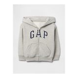 GAP Erkek Bebek Açık Gri VintageSoft Logo Fermuarlı Sweatshirt