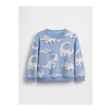 GAP Erkek Bebek Açık Mavi VintageSoft Fransız Havlu Terry Grafik Baskılı Sweatshirt