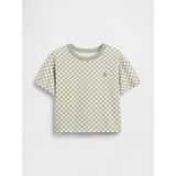 Gap Erkek Bebek Açık Yeşil Boxy Kareli T-Shirt - 2 Yaş