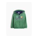 GAP Erkek Bebek Açık Yeşil Sherpa Astarlı Logo Fermuarlı Sweatshirt
