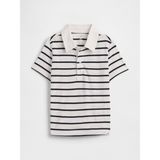 Gap Erkek Bebek Beyaz Çizgili Rugby Polo T-Shirt - 6 - 12 Ay