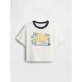GAP Erkek Bebek Beyaz Oversized Grafik Baskılı T-Shirt, 12-18 Ay