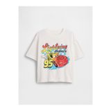 GAP Erkek Bebek Beyaz Oversized Grafik Baskılı T-Shirt