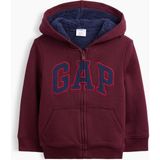 Gap Erkek Bebek Bordo Sherpa Astarlı Logo Fermuarlı Sweatshirt - 12 - 18 Ay