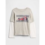 Gap Erkek Bebek Gri Grafik Baskılı T-Shirt - 4 Yaş
