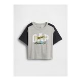 GAP Erkek Bebek Gri Hot Wheels Grafik Logo T-Shirt