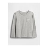 GAP Erkek Bebek Gri Logo Cep T-shirt
