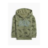 GAP Erkek Bebek Haki Relaxed Baskılı Logo Fermuarlı Sweatshirt