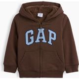 Gap Erkek Bebek Kahverengi Sherpa Astarlı Logo Fermuarlı Sweatshirt - 18 - 24 Ay