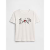 Gap Erkek Bebek Kısa Kol Beyaz Grafik Baskılı T-Shirt Pamuk Malzemeden Rahat Tasarım - 5 Yaş