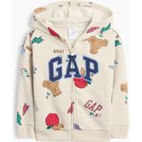 Gap Erkek Bebek Krem Relaxed Baskılı Logo Fermuarlı Sweatshirt - 12 - 18 Ay