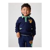 GAP Erkek Bebek Lacivert VintageSoft Varsity Logo Polo Sweatshirt