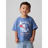 Gap Erkek Bebek Mavi Oversized Grafik Baskılı T-Shirt - 18 - 24 Ay