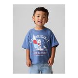 GAP Erkek Bebek Mavi Oversized Grafik Baskılı T-Shirt
