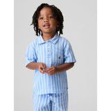 Gap Erkek Bebek Mavi Pamuk Gauze Baskılı Polo T-Shirt - 3 Yaş