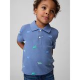 Gap Erkek Bebek Mavi Pique Polo T-Shirt Kısa Kol Pamuk Eğlenceli Baskılı Tasarım - 6 - 12 Ay