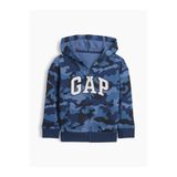 GAP Erkek Bebek Mavi Relaxed Baskılı Logo Fermuarlı Sweatshirt