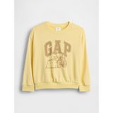 Gap Erkek Bebek Sarı Relaxed Fransız Havlu Kumaş Grafik Baskılı Sweatshirt - 3 Yaş