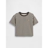 Gap Erkek Bebek Siyah Boxy Kareli T-Shirt - 2 Yaş
