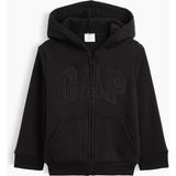 Gap Erkek Bebek Siyah Sherpa Astarlı Logo Fermuarlı Sweatshirt - 4 Yaş