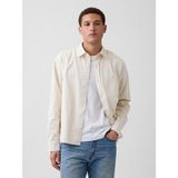 Gap Erkek Bej Relaxed Crop Straight-Hem Oxford Gömlek - XL