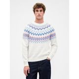 Gap Erkek Beyaz Fuzzy Relaxed Fair Isle Kazak - M