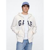 Gap Erkek Beyaz Gap Logo Fermuarlı Fransız Havlu Kumaş Sweatshirt