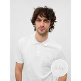Gap Erkek Beyaz Gap Logo Piqué Polo Yaka T-Shirt