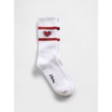 Gap Erkek Beyaz Keith Haring Kalp Crew Çorap - S - M