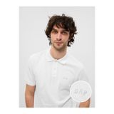 GAP Erkek Beyaz Logo Piqué Polo Yaka T-shirt