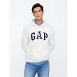 Gap Erkek Beyaz Logo Relaxed Fleece Sweatshirt - XL