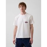 Gap Erkek Beyaz Relaxed Branan Bear Logo T-Shirt - M