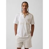 Gap Erkek Beyaz Relaxed Gap Logo Rugby Polo T-Shirt - 2XL