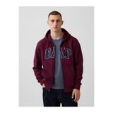 GAP Erkek Bordo VintageSoft Arch Logo Tam Fermuarlı Sweatshirt
