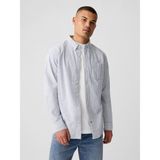 Gap Erkek Çizgili Standart Oxford Gömlek - XS