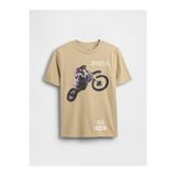 GAP Erkek Çocuk Açık Kahverengi Grafik Baskılı T-Shirt
