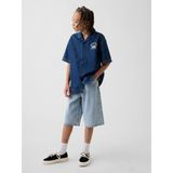 Gap Erkek Çocuk Açık Mavi Kids Ultrasoft Denim Baggy Şortlar - 5 Yaş