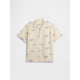 Gap Erkek Çocuk Bej Kids Textured Vacay Gömlek - 2XL