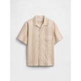Gap Erkek Çocuk Bej Kids Textured Vacay Gömlek - 8 Yaş