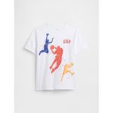 GAP Erkek Çocuk Beyaz Grafik Baskılı T-Shirt, 4-5 Yaş