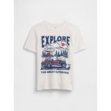 Gap Erkek Çocuk Beyaz Grafik Baskılı T-Shirt - 8 Yaş