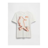 Gap Erkek Çocuk Beyaz Grafik Baskılı T-Shirt