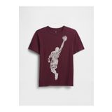 GAP Erkek Çocuk Bordo Grafik Baskılı T-Shirt