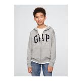 GAP Erkek Çocuk Gap Logo Relaxed Fermuarlı Gri Sweatshirt